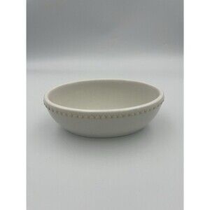Princess House stoneware Pavillion Mini Ceramic Oval Bowl Cream White 1309